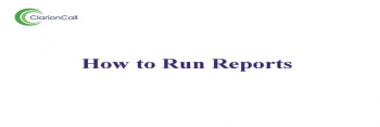 How to Run Reports